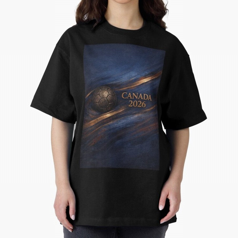 Canada 2026 Soccer Inspired Design Oversized T-Shirt Make Your Look Match FIFA World Cup 2026 Group Stage Featuring CR7, Spain Energy, Soccer Culture, Superstar Moments, National Team Dreams and Competitive Fire; Perfect for Supporters Who Want