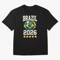 Brazil Soccer Football 2026 Oversized T-Shirt Join FIFA World Cup 2026 Group Stage Filled with Neymar, Brazil, Portugal and Argentina Energy, Retro Football Energy, Iconic Rivalries, Trophy Chase Drama and Stadium Atmosphere; Created for Match Day