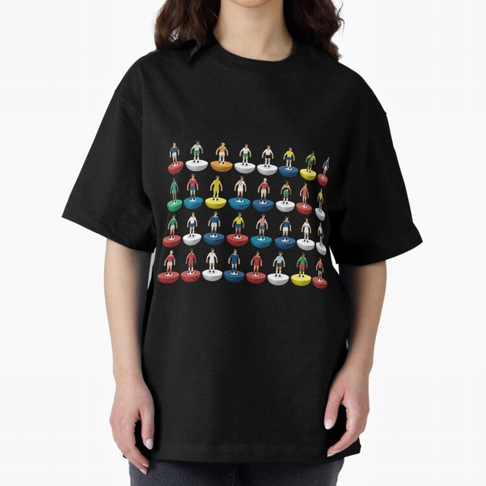 World Subbuteo players Oversized T-Shirt Relive FIFA World Cup 2026 USA Canada Mexico with CR7, Brazil, Portugal and Argentina Energy, Supporter Pride, Iconic Celebrations, Legendary Names and Global Match Day Energy; Ideal for Passionate Fans Who