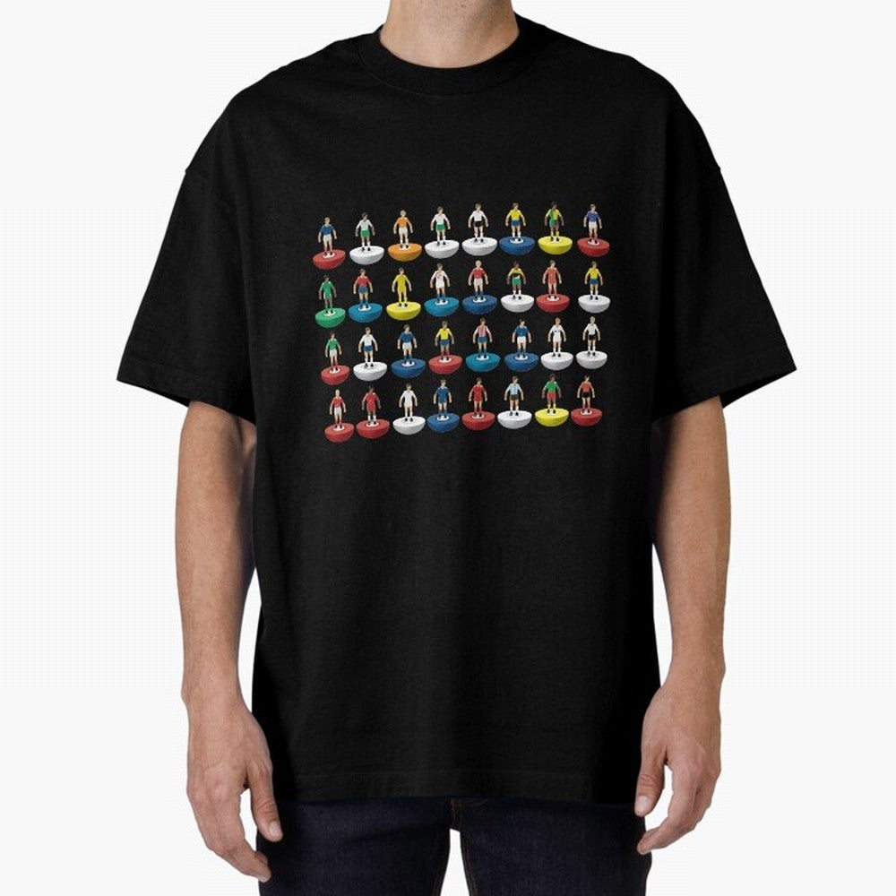 World Subbuteo players Oversized T-Shirt Relive FIFA World Cup 2026 USA Canada Mexico with CR7, Brazil, Portugal and Argentina Energy, Supporter Pride, Iconic Celebrations, Legendary Names and Global Match Day Energy; Ideal for Passionate Fans Who