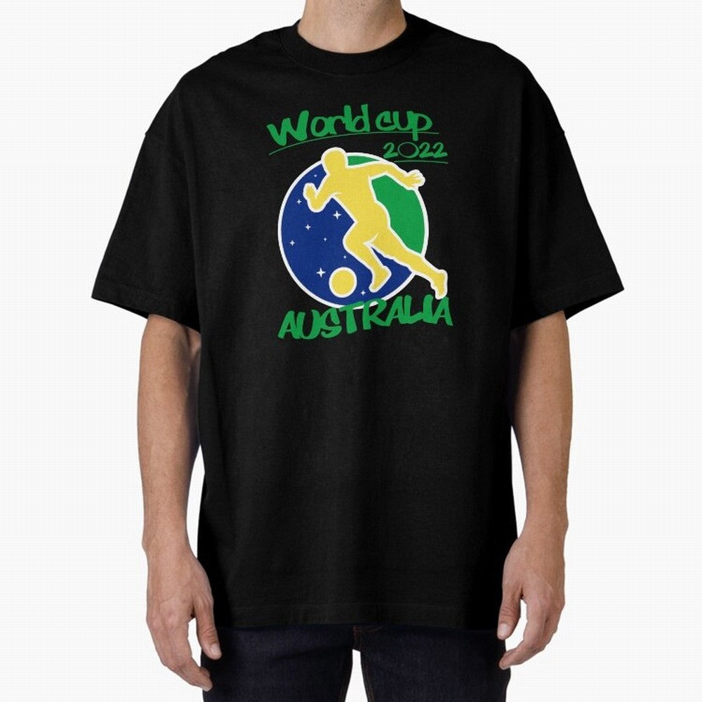 Australia World Cup 2022 Oversized T-Shirt Share Global Football Passion for FIFA World Cup 2026 USA Canada Mexico, Inspired by Neymar, Germany, Vintage Soccer Flavor, Modern Football Stars, National Flags and Final Night Emotion; Made for