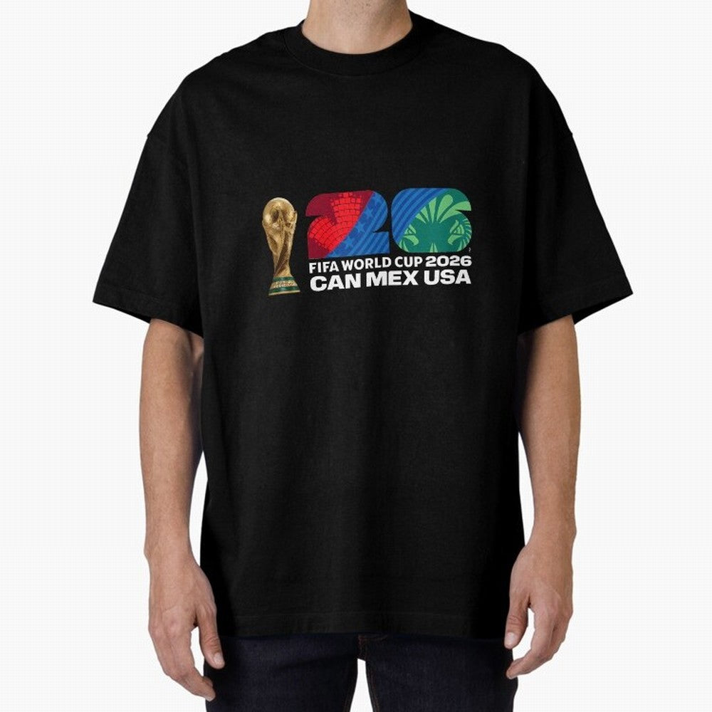 World Cup26 Host Country Trophy Oversized T-Shirt Feel FIFA World Cup 2026 for Fans of Haaland and Mbappe and England, France and Netherlands, Bringing Match Day Excitement, Supporter Culture, Golden Goals and Global Football Passion; Ideal for