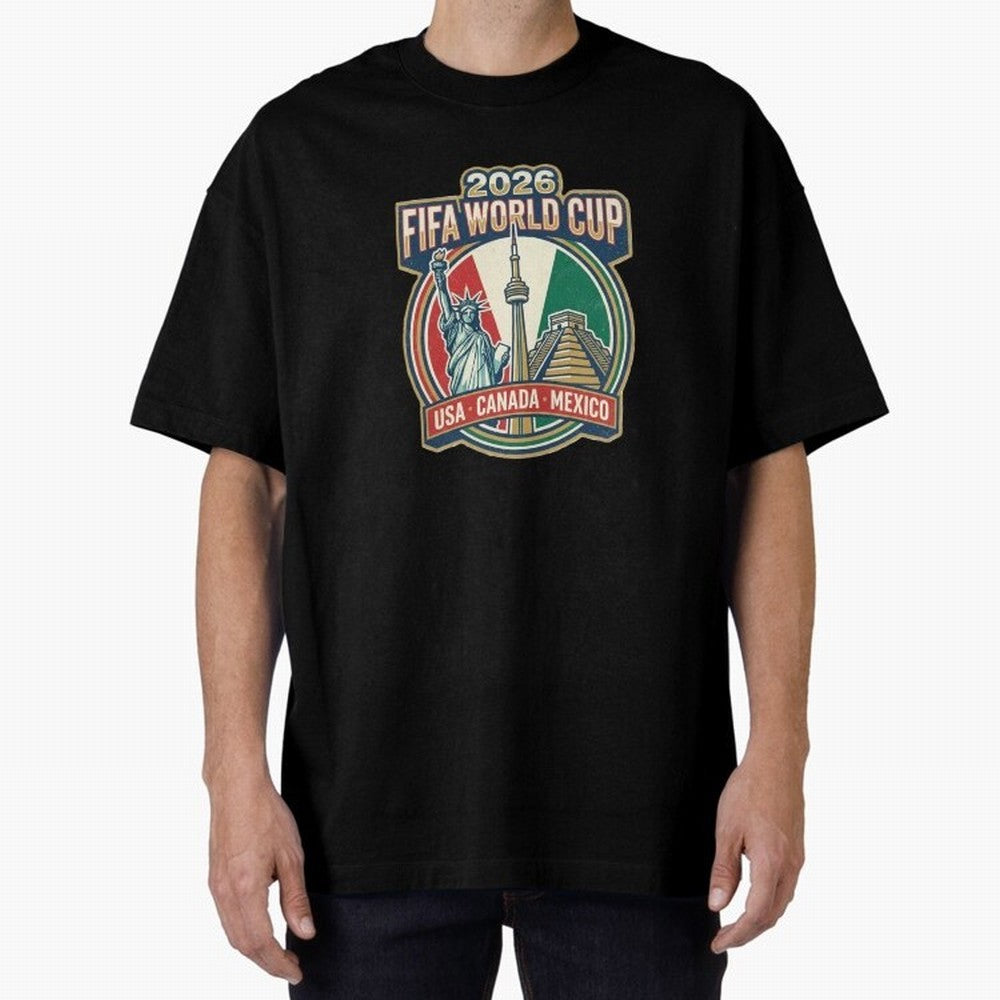 North America United Soccer 2026 Vintage Crest Oversized T-Shirt Bring Bold Fan Energy to FIFA World Cup 2026 Group Stage Spirit, Built around Brazil, Portugal and Argentina, Cristiano Ronaldo, Haaland and CR7, Supporter Pride, Iconic Celebrations,