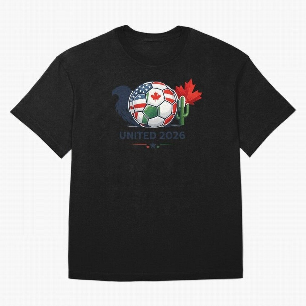 World Cup 2026 United Soccer Design Oversized T-Shirt Cheer through Every Moment of Global Football Passion for FIFA World Cup 2026 Group Stage, Centered on Messi and Cristiano Ronaldo, Spain and Netherlands, Global Supporter Spirit, Legendary