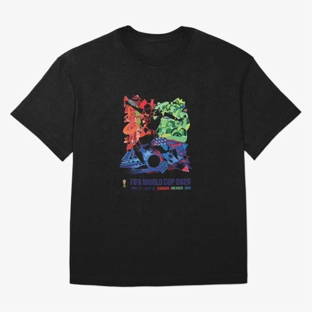 Host Nations Cultural Splash Art Oversized T-Shirt Follow the FIFA World Cup 2026 USA Canada Mexico Journey through CR7 Highlights, Spain and Netherlands Pride, Vintage Soccer Flavor, Modern Football Stars, National Flags and Final Night Emotion;