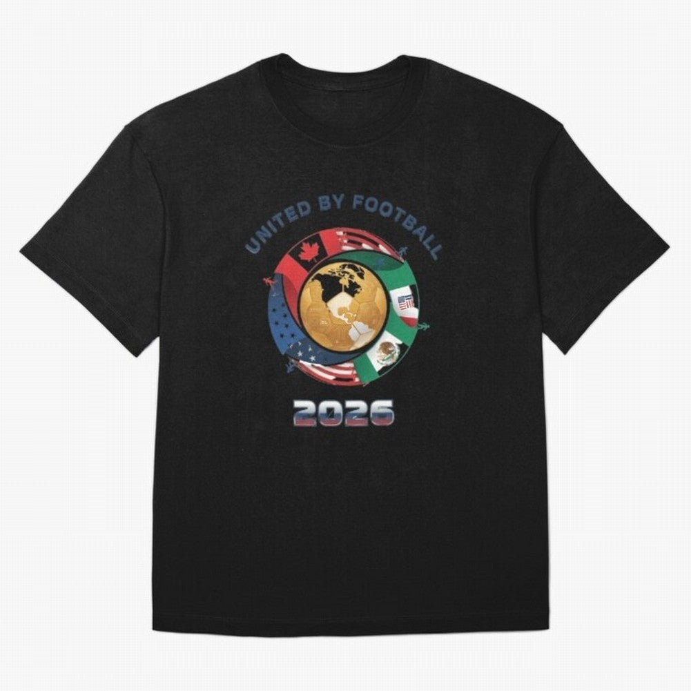 United By Football 2026 Oversized T-Shirt Build FIFA World Cup 2026 USA Canada Mexico Spirit, Highlighting Spain and Netherlands, CR7, Match Day Excitement, Supporter Culture, Golden Goals and Global Football Passion; Created for Match Day Parties,