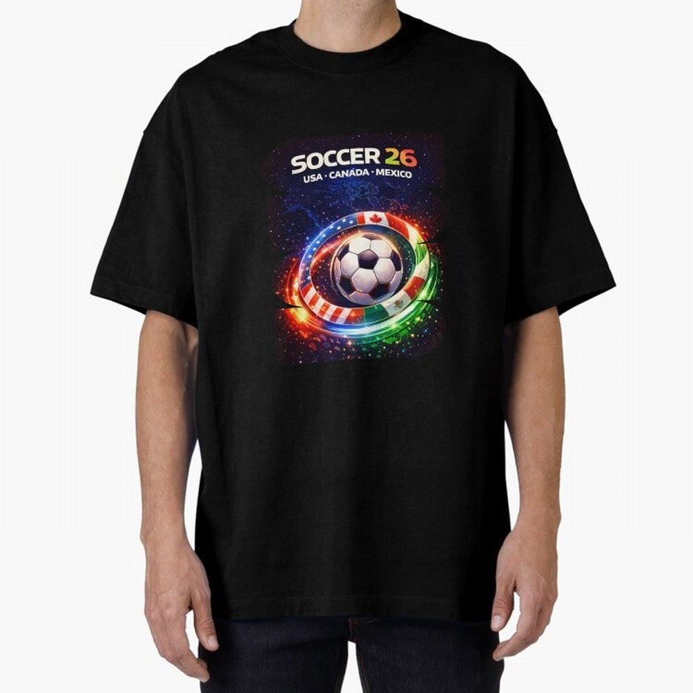 North America Soccer 2026 Soccer 26 Usa Canada Mexico Fan United 2026 Soccer Oversized T-Shirt Honor Champions and Dreams in Global Football Passion for FIFA World Cup 2026 Group Stage, with Messi, CR7 and Mbappe, Brazil, Portugal and Argentina,