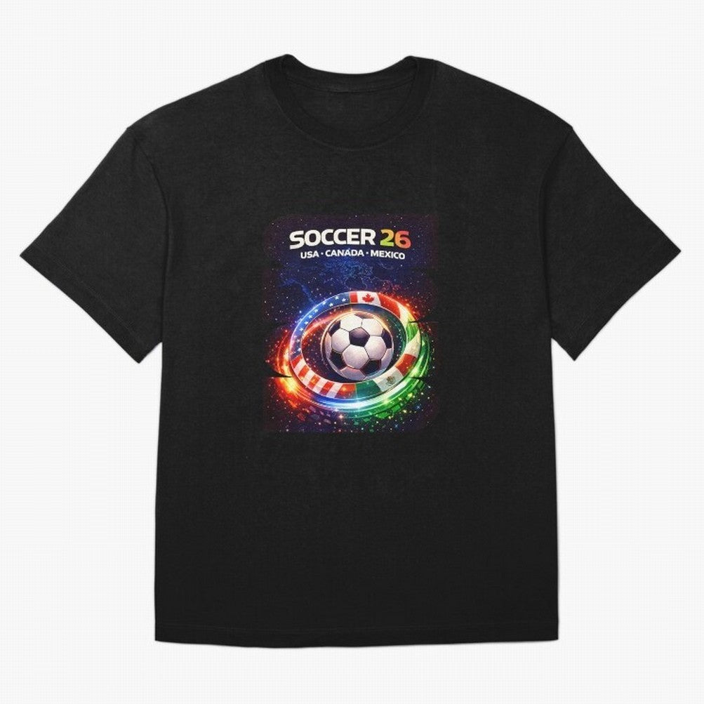 North America Soccer 2026 Soccer 26 Usa Canada Mexico Fan United 2026 Soccer Oversized T-Shirt Honor Champions and Dreams in Global Football Passion for FIFA World Cup 2026 Group Stage, with Messi, CR7 and Mbappe, Brazil, Portugal and Argentina,