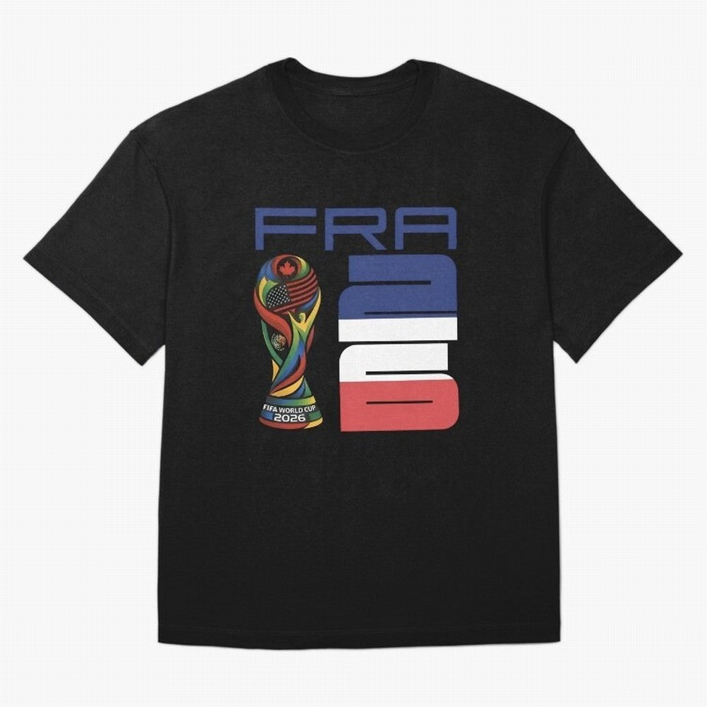 France World Cup 2026 Soccer - FRA 26 Blue White Red Oversized T-Shirt Honor the Beautiful Game during Global Football Passion for FIFA World Cup 2026 USA Canada Mexico, Centered on Haaland and Mbappe, Argentina and Brazil, Football Festival