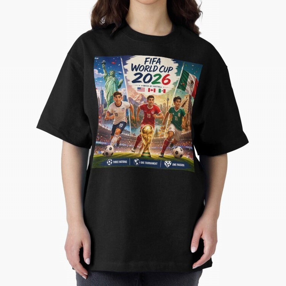 United by Football 2026 #football 2026 Oversized T-Shirt Fuel FIFA World Cup 2026 Spirit, with Netherlands, Haaland and Mbappe, Supporter Pride, Iconic Celebrations, Legendary Names and Global Match Day Energy; Ideal for Football Dads, Football