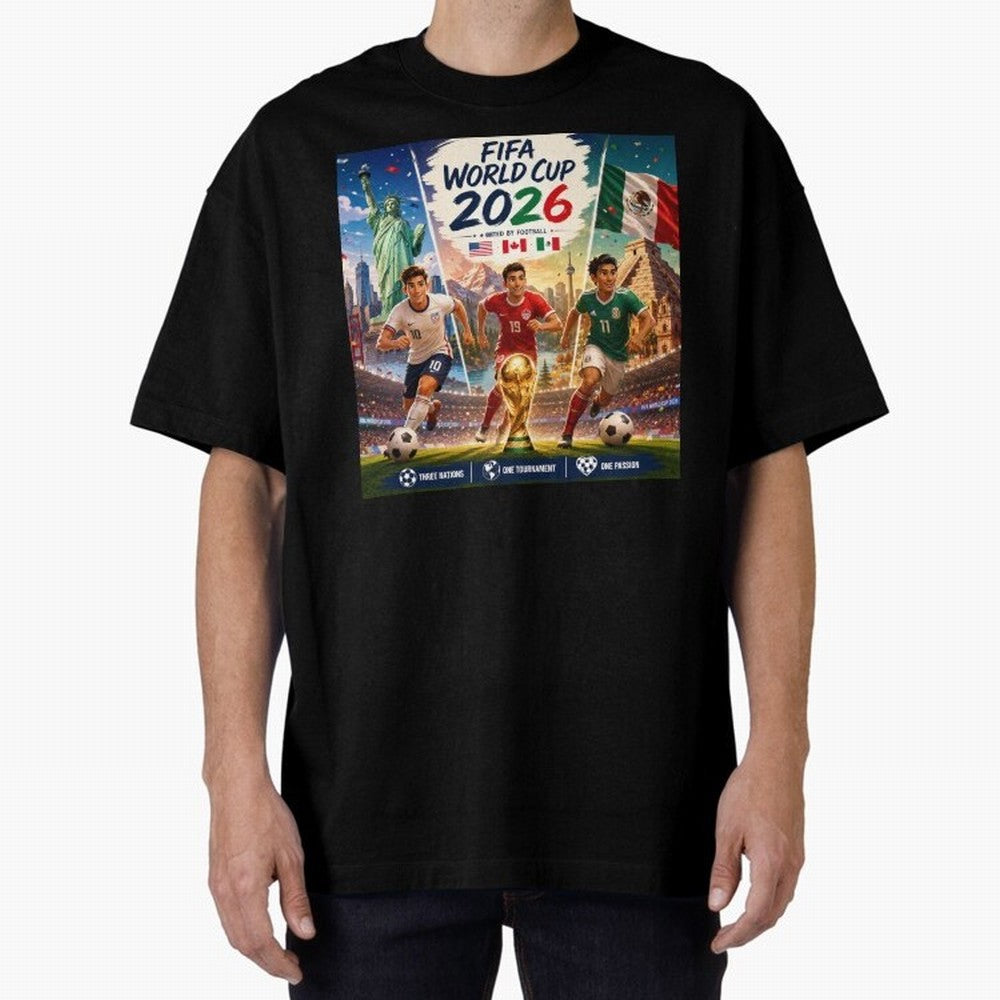 United by Football 2026 #football 2026 Oversized T-Shirt Fuel FIFA World Cup 2026 Spirit, with Netherlands, Haaland and Mbappe, Supporter Pride, Iconic Celebrations, Legendary Names and Global Match Day Energy; Ideal for Football Dads, Football