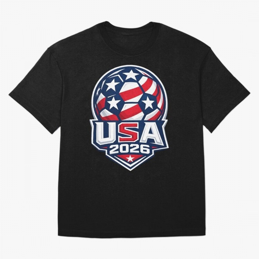 USA 2026 World Cup T-Shirt - Star Spangled Soccer Design - American Host Fan Tee Oversized T-Shirt Make Your Look Match FIFA World Cup 2026 Filled with Messi, Neymar and Mbappe, England, France and Netherlands Energy, Stadium Chants, National