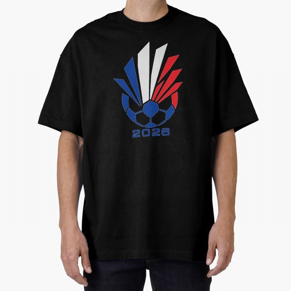 France Soccer 2026 Tricolor Burst Emblem Oversized T-Shirt Turn Football Passion into FIFA World Cup 2026 Group Stage for Fans of Messi, Neymar and Mbappe and Germany, Bringing Supporter Pride, Iconic Celebrations, Legendary Names and Global Match