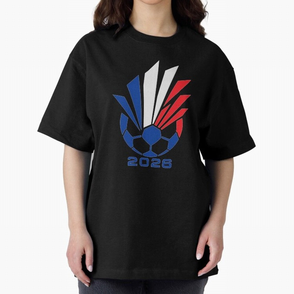 France Soccer 2026 Tricolor Burst Emblem Oversized T-Shirt Turn Football Passion into FIFA World Cup 2026 Group Stage for Fans of Messi, Neymar and Mbappe and Germany, Bringing Supporter Pride, Iconic Celebrations, Legendary Names and Global Match