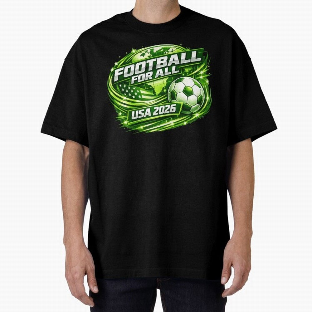 World Cup 2026 Oversized T-Shirt Celebrate the Biggest Stage of the FIFA World Cup 2026 Journey through Mbappe and Neymar Highlights, Germany Pride, Worldwide Fan Energy, Dramatic Goals, Stadium Lights and Championship Celebrations; Perfect for