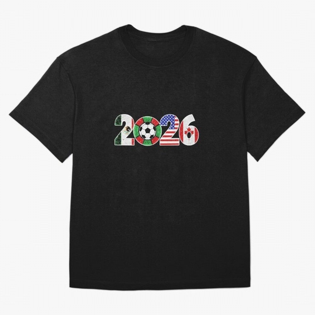 North American Soccer Spirit Team 2026 T-Shirt_82770209 Oversized T-Shirt Carry the Dream of FIFA World Cup 2026 Group Stage Centered on CR7 and Messi, France and Portugal Energy, Fan Favorite Moments, National Team Passion, Big Match Drama and