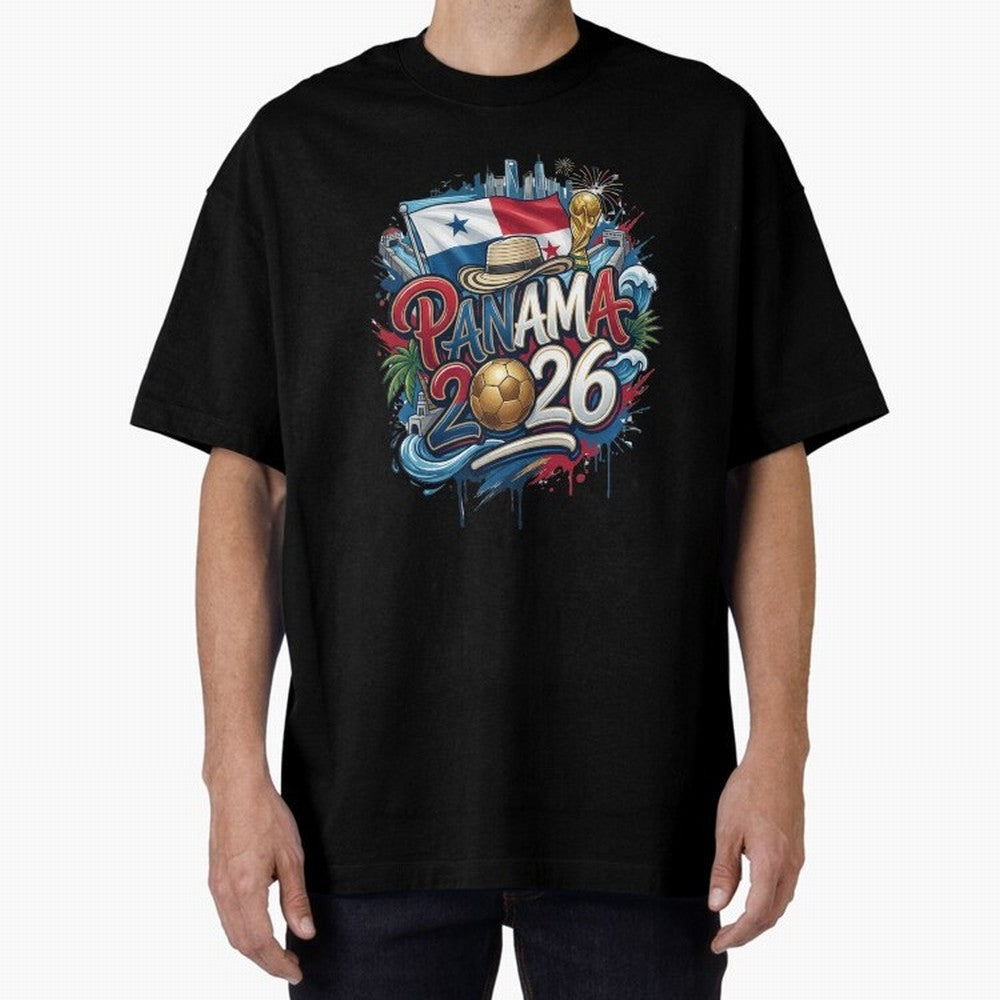 Panama World Cup 2026 Football Legacy Oversized T-Shirt Turn Up for Match Day Hype around FIFA World Cup 2026, CR7, Argentina, France and Brazil, Fan Favorite Moments, National Team Passion, Big Match Drama and Soccer History; Ideal for Football