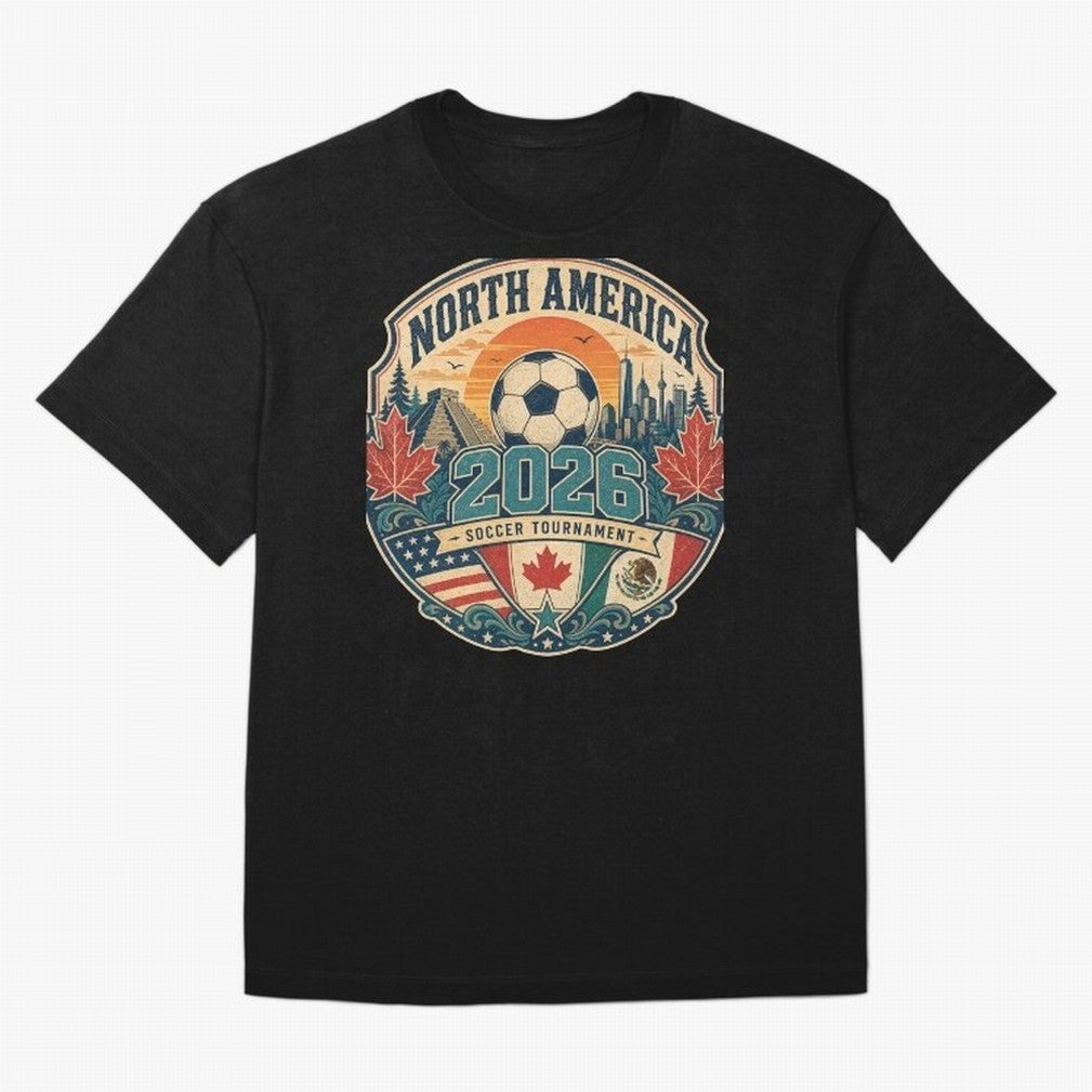 USA Canada Mexico Soccer Cup Oversized T-Shirt Bring a Champion Mindset to FIFA World Cup 2026 USA Canada Mexico Filled with Neymar, Haaland and Cristiano Ronaldo, Brazil Energy, Worldwide Fan Energy, Dramatic Goals, Stadium Lights and Championship
