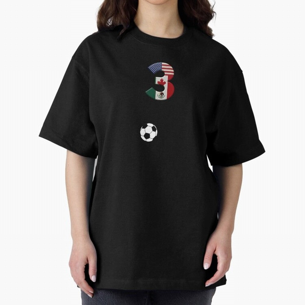 World Cup 2026 Host Nations Oversized T-Shirt Bring World Football Passion into Global Football Passion for FIFA World Cup 2026, Celebrating CR7 and Messi, Argentina and Brazil, Football Passion, Legendary Performances, Festival Vibes and Supporter