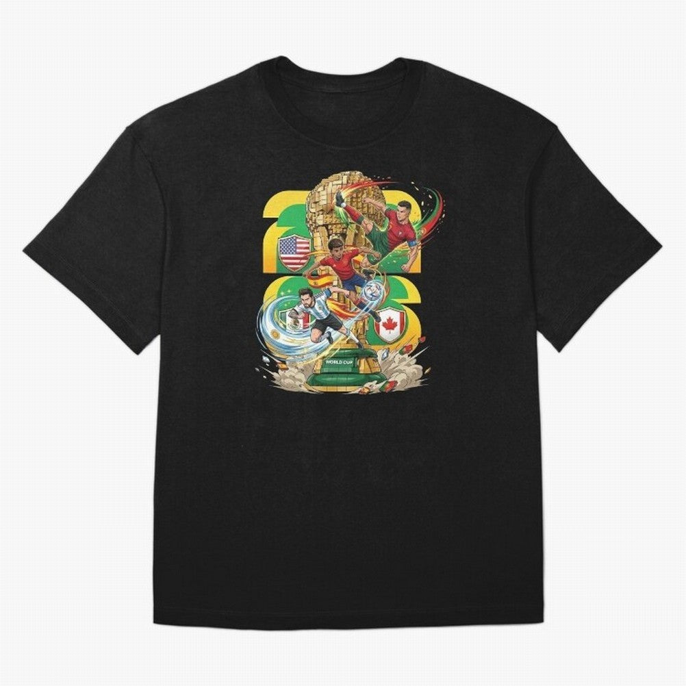 World Cup Teams 2026 Oversized T-Shirt Back Your Heroes with the FIFA World Cup 2026 Group Stage Journey through Cristiano Ronaldo Highlights, France and Portugal Pride, Fan Favorite Moments, National Team Passion, Big Match Drama and Soccer