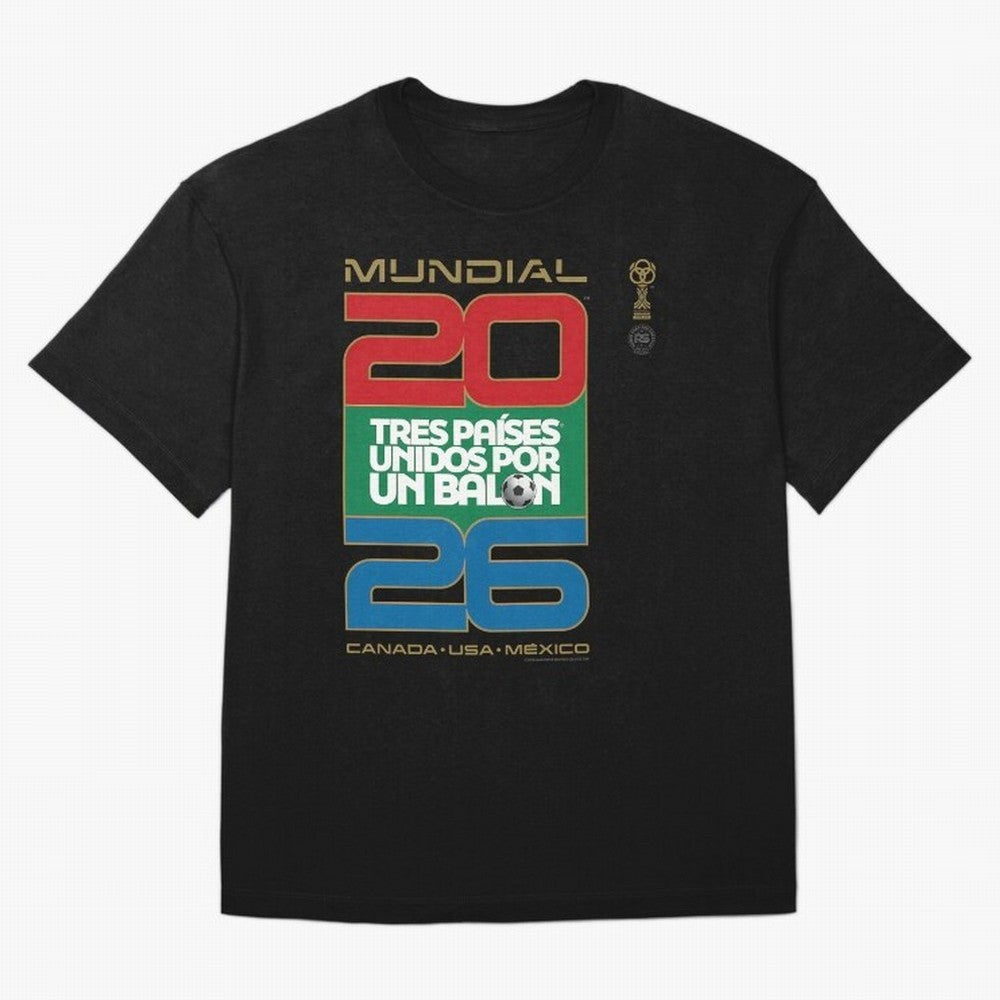 Mundial 26 Three Nations United By A Soccer Ball. Unidos Por Un Baln - World Cup Oversized T-Shirt Celebrate Supporters United by Global Football Passion for FIFA World Cup 2026, Connected to Messi, CR7 and Mbappe, Portugal, Spain and Germany, Fan