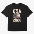 USA 2026 World Cup Soccer Oversized T-Shirt Refresh Global Football Passion for FIFA World Cup 2026, Highlighting CR7 and Messi, France, Champion Mindset, Group Stage Buzz, Knockout Tension and Passionate Fan Culture; Made for Collectors Who Enjoy
