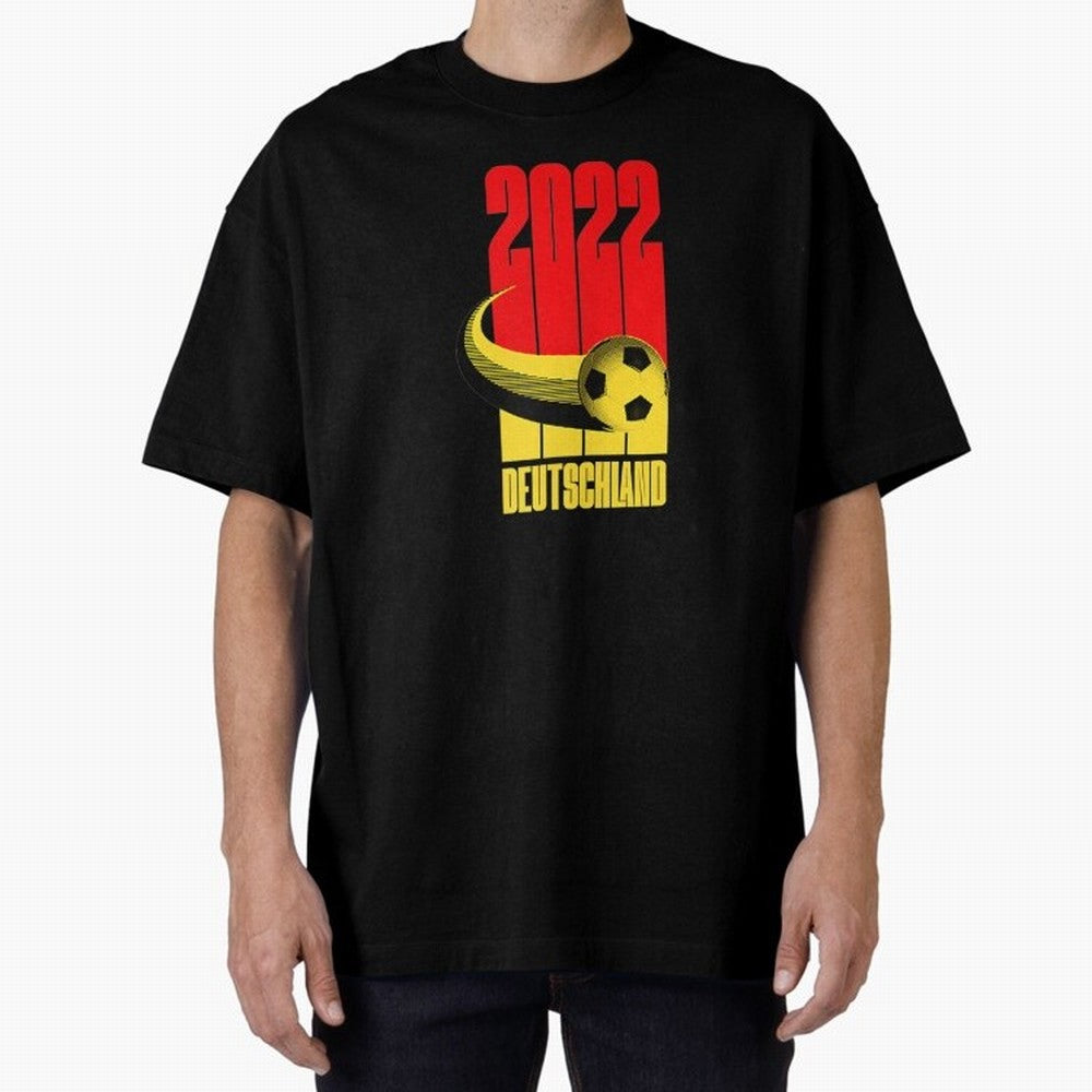 Germany 2022 Football Soccer Graphic Deutschland Oversized T-Shirt Live for the Drama of FIFA World Cup 2026 Group Stage for Fans of Mbappe and Neymar and Spain and Netherlands, Bringing Champion Mindset, Group Stage Buzz, Knockout Tension and