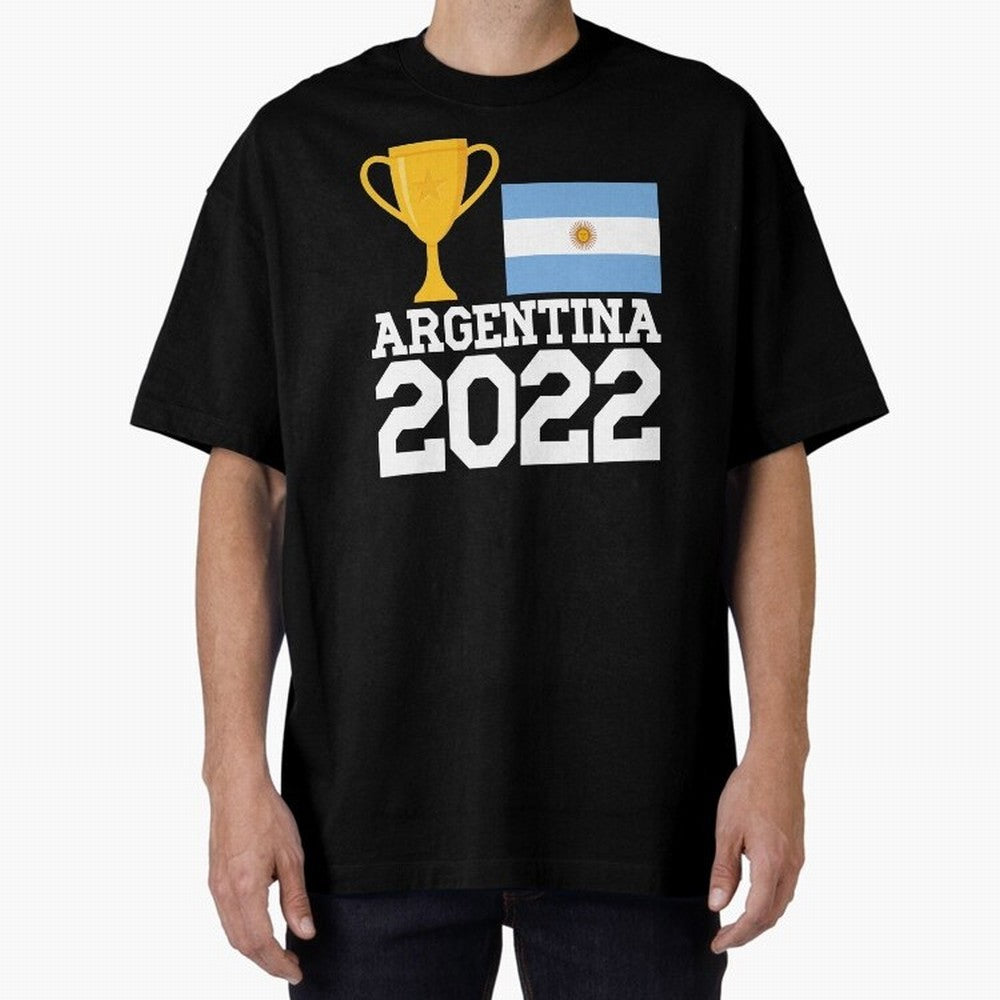 Argentina World Cup Soccer Football 2022, Argentina Soccer Jersey Argentinian Football, Argentina, Argentinian, Qatar World Cup 2022 Oversized T-Shirt Make Memories around Match Day Hype around FIFA World Cup 2026 USA Canada Mexico, Neymar, Haaland