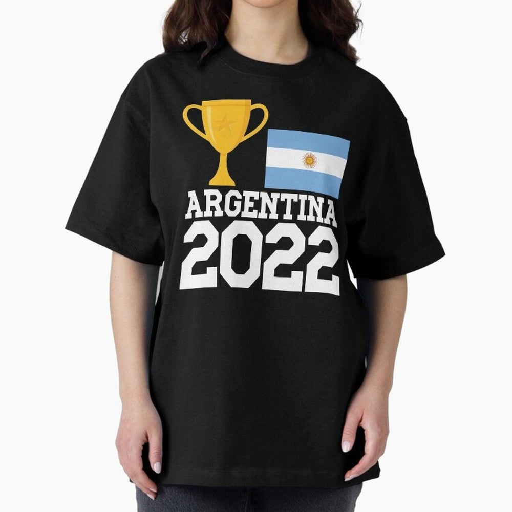 Argentina World Cup Soccer Football 2022, Argentina Soccer Jersey Argentinian Football, Argentina, Argentinian, Qatar World Cup 2022 Oversized T-Shirt Make Memories around Match Day Hype around FIFA World Cup 2026 USA Canada Mexico, Neymar, Haaland