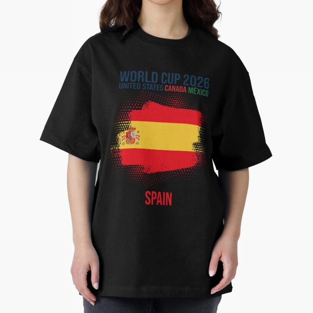 SPAIN WORLD CUP 2026 Oversized T-Shirt Share Global Football Passion for FIFA World Cup 2026 Group Stage, Celebrating Messi, Neymar and Mbappe, Spain and Netherlands, Soccer Culture, Superstar Moments, National Team Dreams and Competitive Fire;