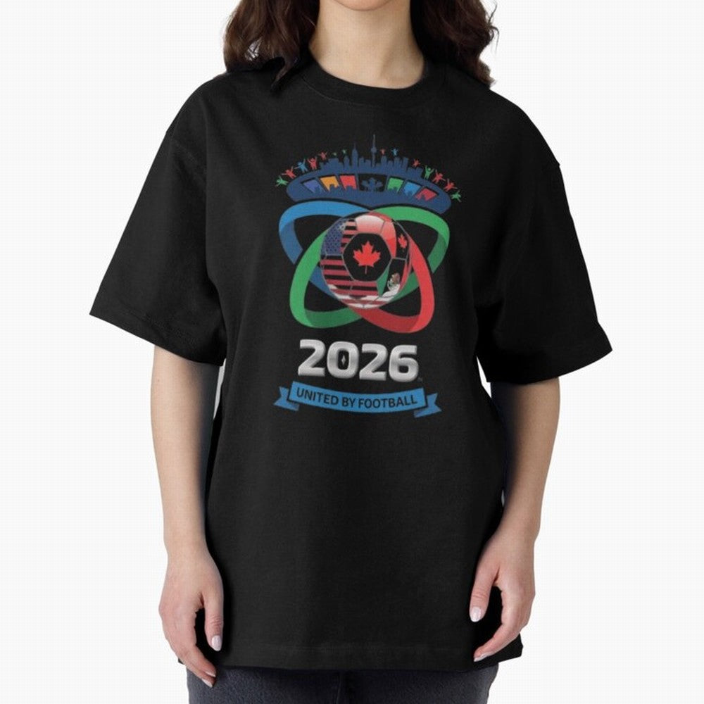 Infinity Loop World Cup 2026 Host Nation Design Oversized T-Shirt Feel International Energy from Global Football Passion for FIFA World Cup 2026, Inspired by Neymar, Brazil, Portugal and Argentina, Football Festival Excitement, Trophy Ambitions,