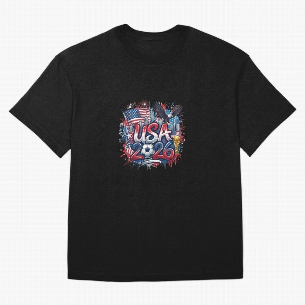 Usa World Cup 2026 Football Legacy Oversized T-Shirt Stand Out with Spirit from FIFA World Cup 2026 USA Canada Mexico for Fans of CR7 and England and Germany, Bringing Football Passion, Legendary Performances, Festival Vibes and Supporter