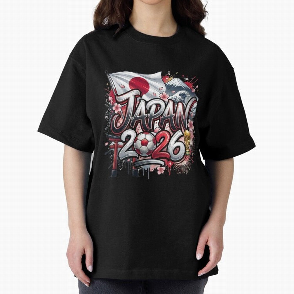 Japan World Cup 2026 Football Legacy Oversized T-Shirt Support Your Favorite Stars during FIFA World Cup 2026 USA Canada Mexico for Fans of Neymar and Portugal, Spain and Germany, Bringing Soccer Culture, Superstar Moments, National Team Dreams and