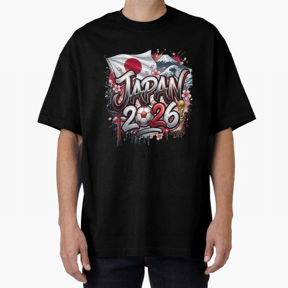 Japan World Cup 2026 Football Legacy Oversized T-Shirt Support Your Favorite Stars during FIFA World Cup 2026 USA Canada Mexico for Fans of Neymar and Portugal, Spain and Germany, Bringing Soccer Culture, Superstar Moments, National Team Dreams and