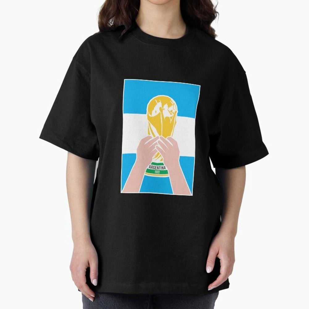 Champion Argentina 2022 Oversized T-Shirt Celebrate Football Heritage in Global Football Passion for FIFA World Cup 2026 USA Canada Mexico, Inspired by Neymar, England and Germany, Classic Soccer Heritage, Championship Pressure, Fan Loyalty and