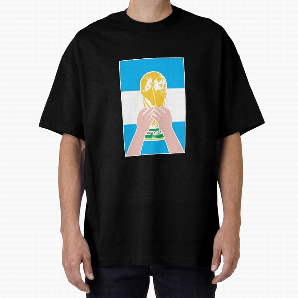 Champion Argentina 2022 Oversized T-Shirt Celebrate Football Heritage in Global Football Passion for FIFA World Cup 2026 USA Canada Mexico, Inspired by Neymar, England and Germany, Classic Soccer Heritage, Championship Pressure, Fan Loyalty and