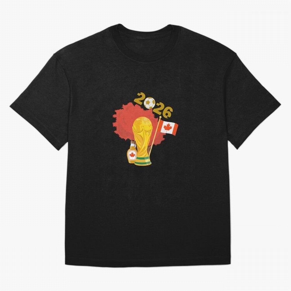 Canada 2026 Football Championship Golden Oversized T-Shirt Represent the Passion of Match Day Hype around FIFA World Cup 2026 Group Stage, CR7 and Messi, Argentina, Game Day Rituals, Football Legends, Country Pride and the Road to the Final;