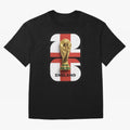 England Football World Cup 2026 - Three Lions Gold Trophy Edition Oversized T-Shirt Spotlight FIFA World Cup 2026 USA Canada Mexico Spirit, Made for Argentina and Brazil, Neymar, Worldwide Fan Energy, Dramatic Goals, Stadium Lights and Championship