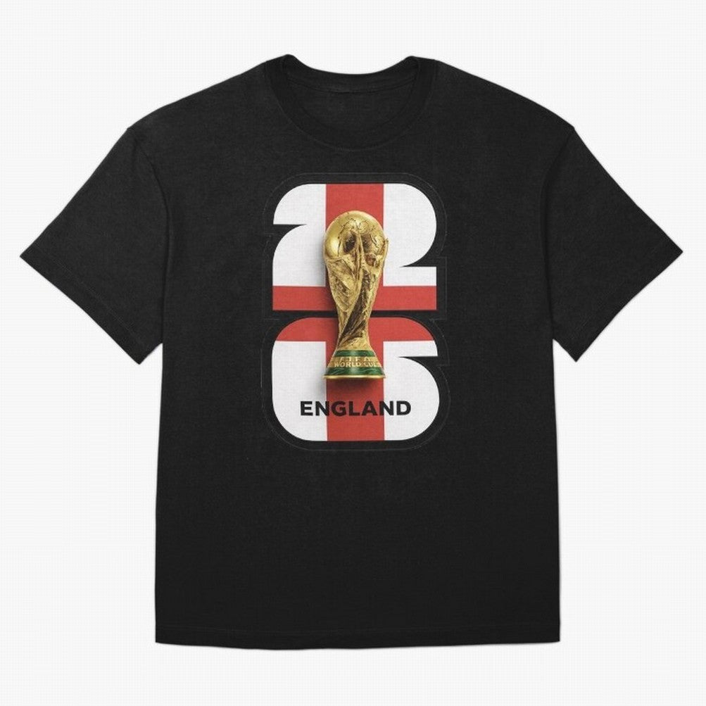 England Football World Cup 2026 - Three Lions Gold Trophy Edition Oversized T-Shirt Spotlight FIFA World Cup 2026 USA Canada Mexico Spirit, Made for Argentina and Brazil, Neymar, Worldwide Fan Energy, Dramatic Goals, Stadium Lights and Championship