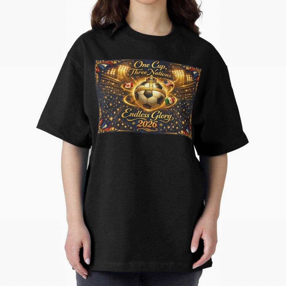 2026 World Cup Celebration inpired by renaissance art Oversized T-Shirt Step into FIFA World Cup 2026 Group Stage Spirit, Filled with Argentina, Haaland and Mbappe, Worldwide Fan Energy, Dramatic Goals, Stadium Lights and Championship Celebrations;