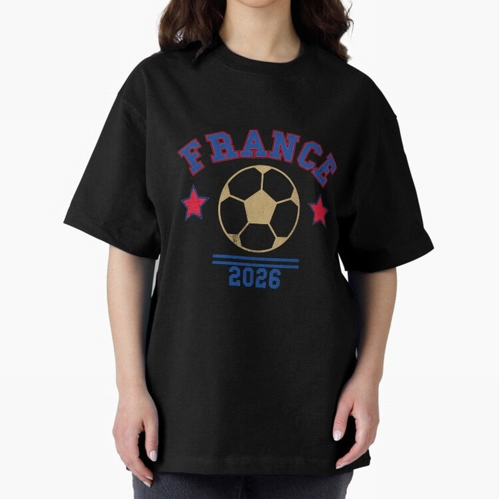 France 2026 ¡ª Vintage Soccer Tee Oversized T-Shirt Show Love for Legendary Goals in FIFA World Cup 2026 USA Canada Mexico Filled with Haaland and Mbappe, Brazil Energy, Football Festival Excitement, Trophy Ambitions, Country Rivalries and Star