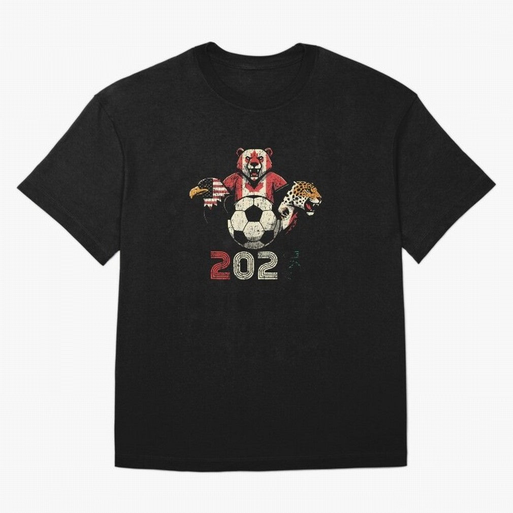 United 2026 Soccer Mascots North America Tournament T-Shirt_83157189 Oversized T-Shirt Keep the Legacy of FIFA World Cup 2026 Group Stage Filled with Neymar, Haaland and Cristiano Ronaldo, England, France and Netherlands Energy, Fan Favorite