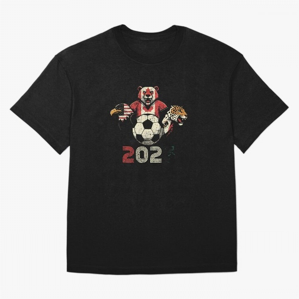 United 2026 Soccer Mascots North America Tournament T-Shirt_83157189 Oversized T-Shirt Live the Energy of the FIFA World Cup 2026 USA Canada Mexico Journey through Messi and Cristiano Ronaldo Highlights, Netherlands Pride, Supporter Pride, Iconic