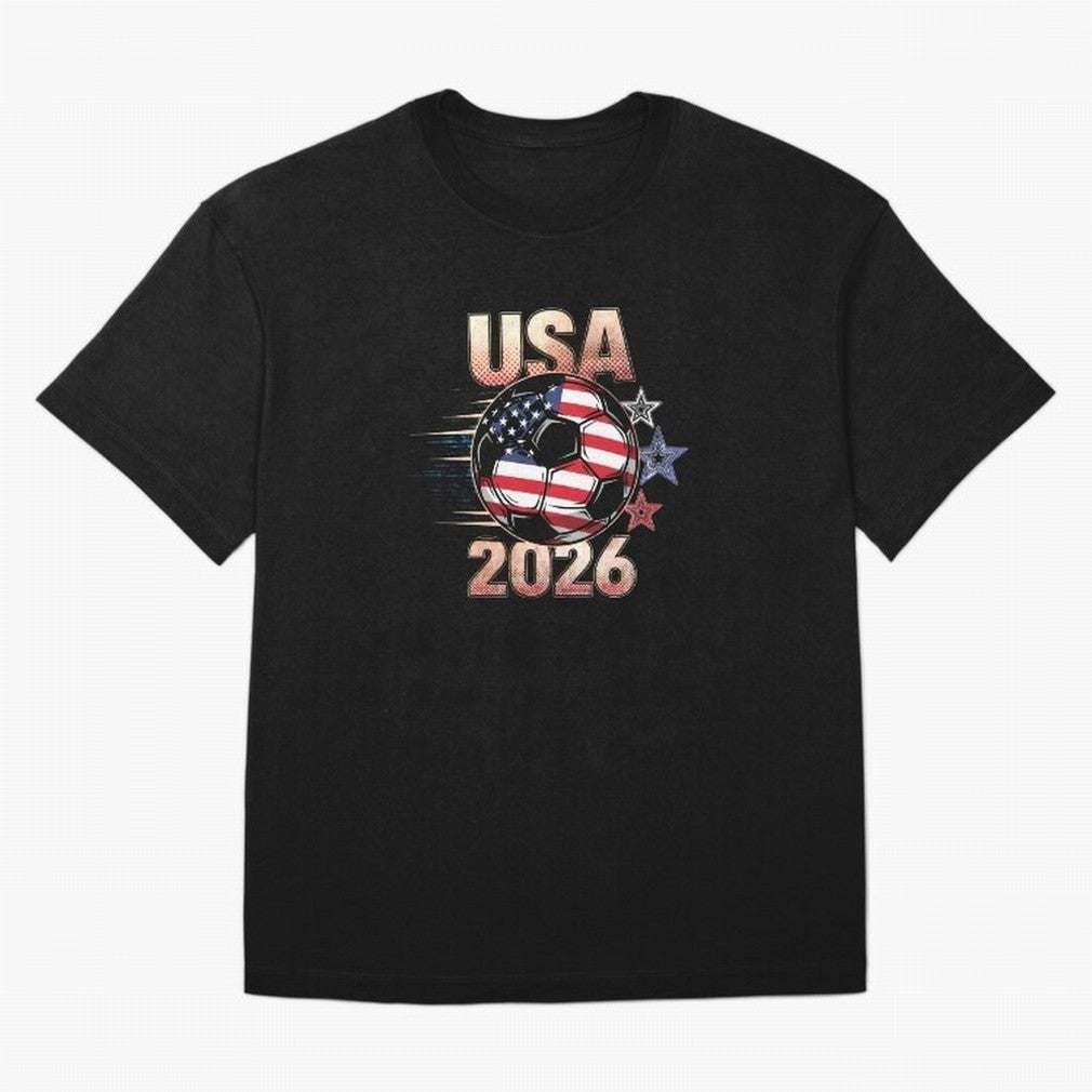 USA Soccer with Red White Blue Stars 2026 Cup T-Shirt_83834283 Oversized T-Shirt Turn Football Passion into Global Football Passion for FIFA World Cup 2026 USA Canada Mexico, Capturing Haaland, Spain and Netherlands, Tournament Hype, Historic