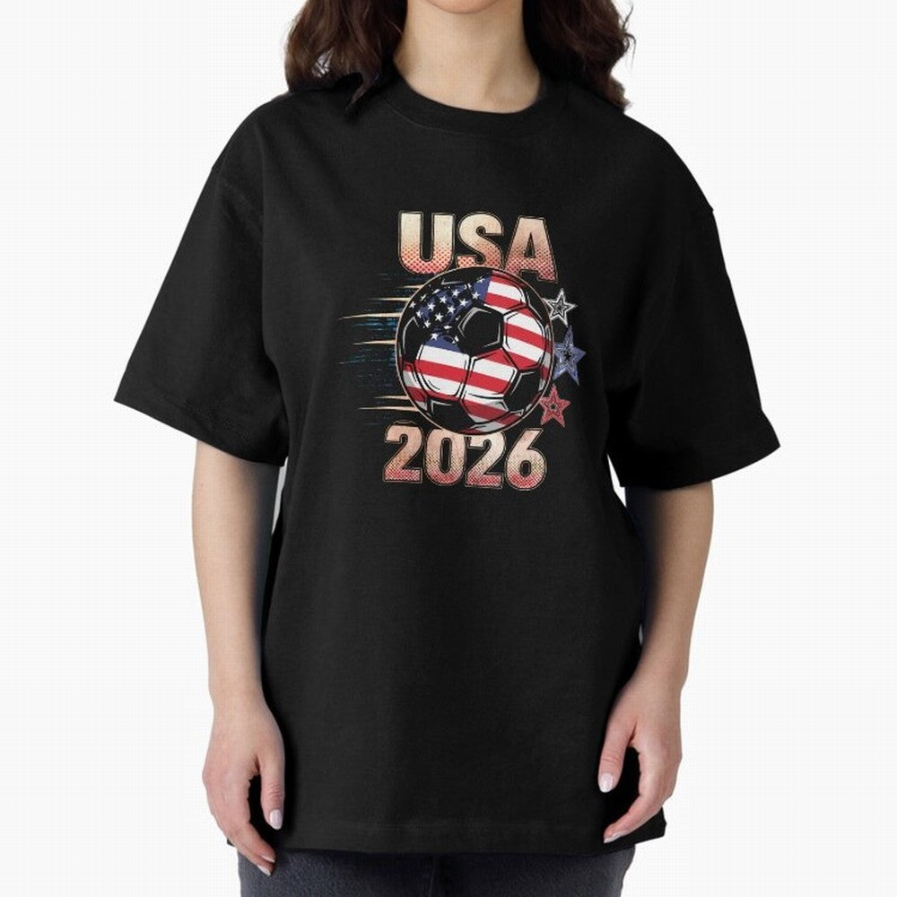 USA Soccer with Red White Blue Stars 2026 Cup T-Shirt_83834283 Oversized T-Shirt Embrace FIFA World Cup 2026 USA Canada Mexico Spirit, Capturing Netherlands, Messi, Soccer Culture, Superstar Moments, National Team Dreams and Competitive Fire;