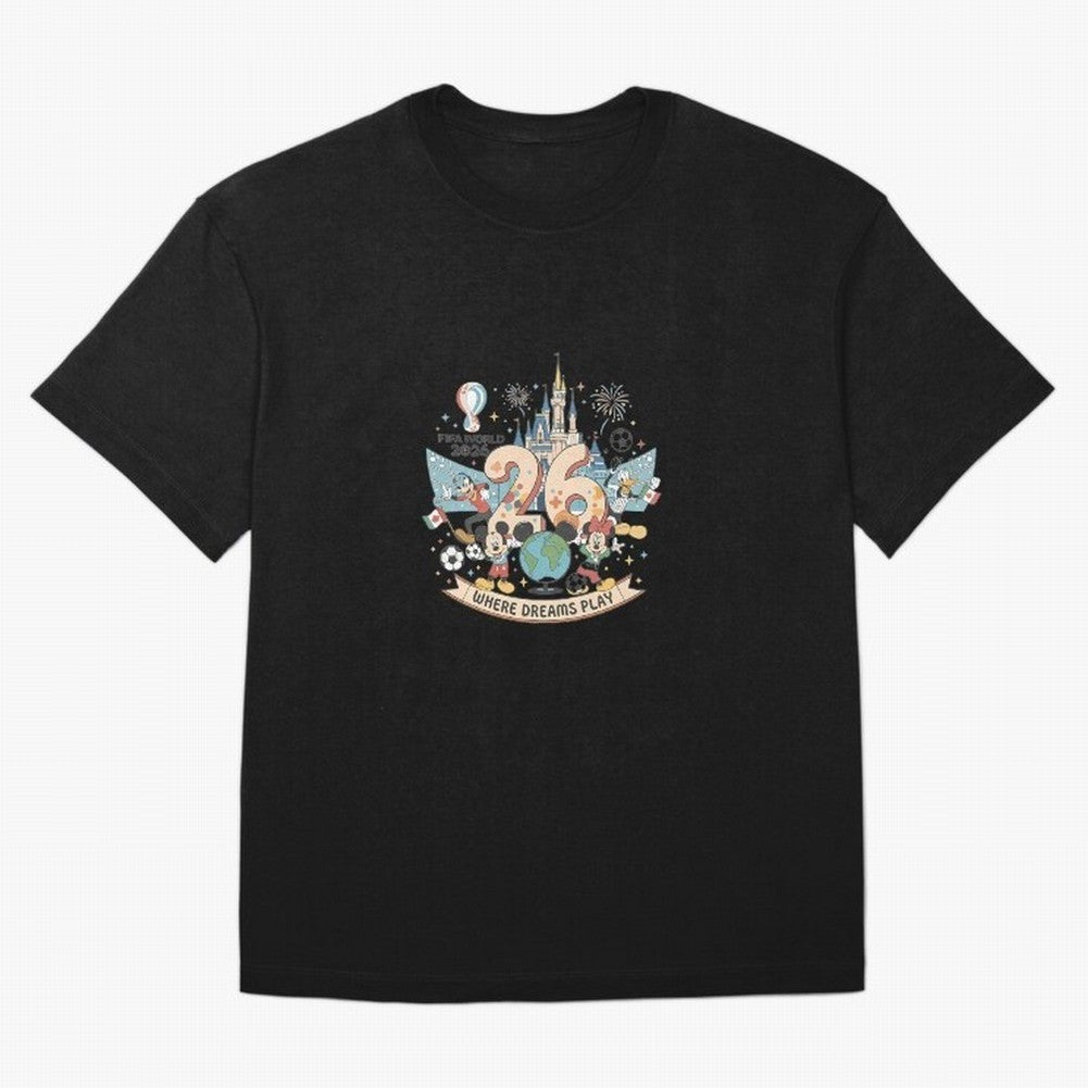 Dreamland Football 26 Oversized T-Shirt Join Global Football Passion for FIFA World Cup 2026 USA Canada Mexico, Centered on CR7 and Messi, Portugal, Sports Nostalgia, International Competition, Famous Players and Unforgettable Victories; Created
