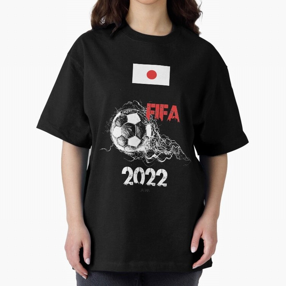 World Cup Qatar 2022 Japan Oversized T-Shirt Mark FIFA World Cup 2026 Spirit, Capturing Germany, Neymar, Supporter Pride, Iconic Celebrations, Legendary Names and Global Match Day Energy; Perfect for People Who Love Argentina, Brazil, France,