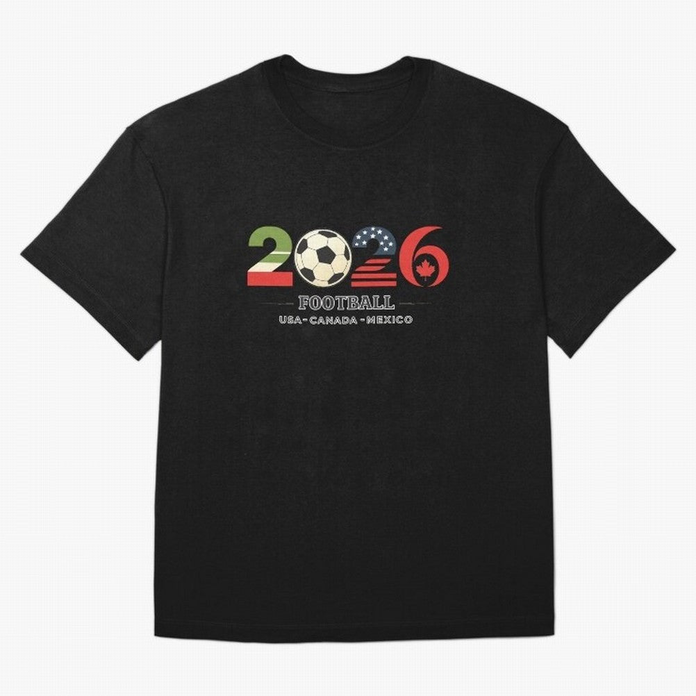 Football 2026 USA Canada Mexico Oversized T-Shirt Show Your Love for Global Football Passion for FIFA World Cup 2026, Made for Haaland and Mbappe, Argentina and Brazil, Tournament Hype, Historic Matchups, Family Viewing Parties and Global Sports
