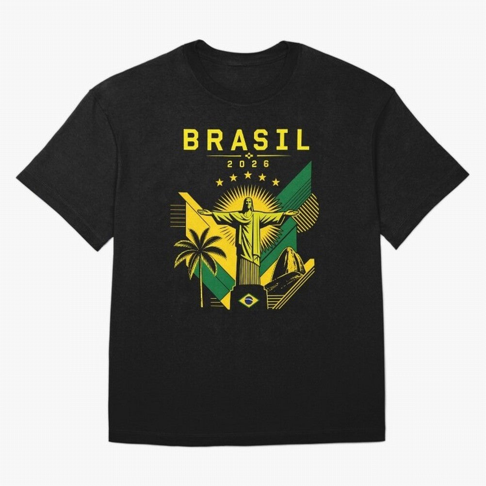 Brasil 2026 Christ the Redeemer Rio Oversized T-Shirt Make Game Day About FIFA World Cup 2026 for Fans of Haaland and Mbappe and England and Germany, Bringing Stadium Chants, National Pride, Trophy Dreams and Unforgettable Football Memories; Built