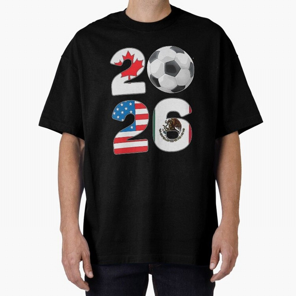 2026 North America Football Massive Event Soccer Ball Oversized T-Shirt Celebrate Classic Football Spirit in Global Football Passion for FIFA World Cup 2026 USA Canada Mexico, Celebrating Mbappe and Neymar, Argentina, Game Day Rituals, Football